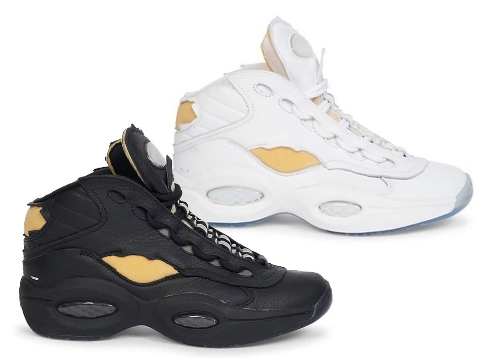 The Maison Margiela x Reebok Question Mid in both black and white colors