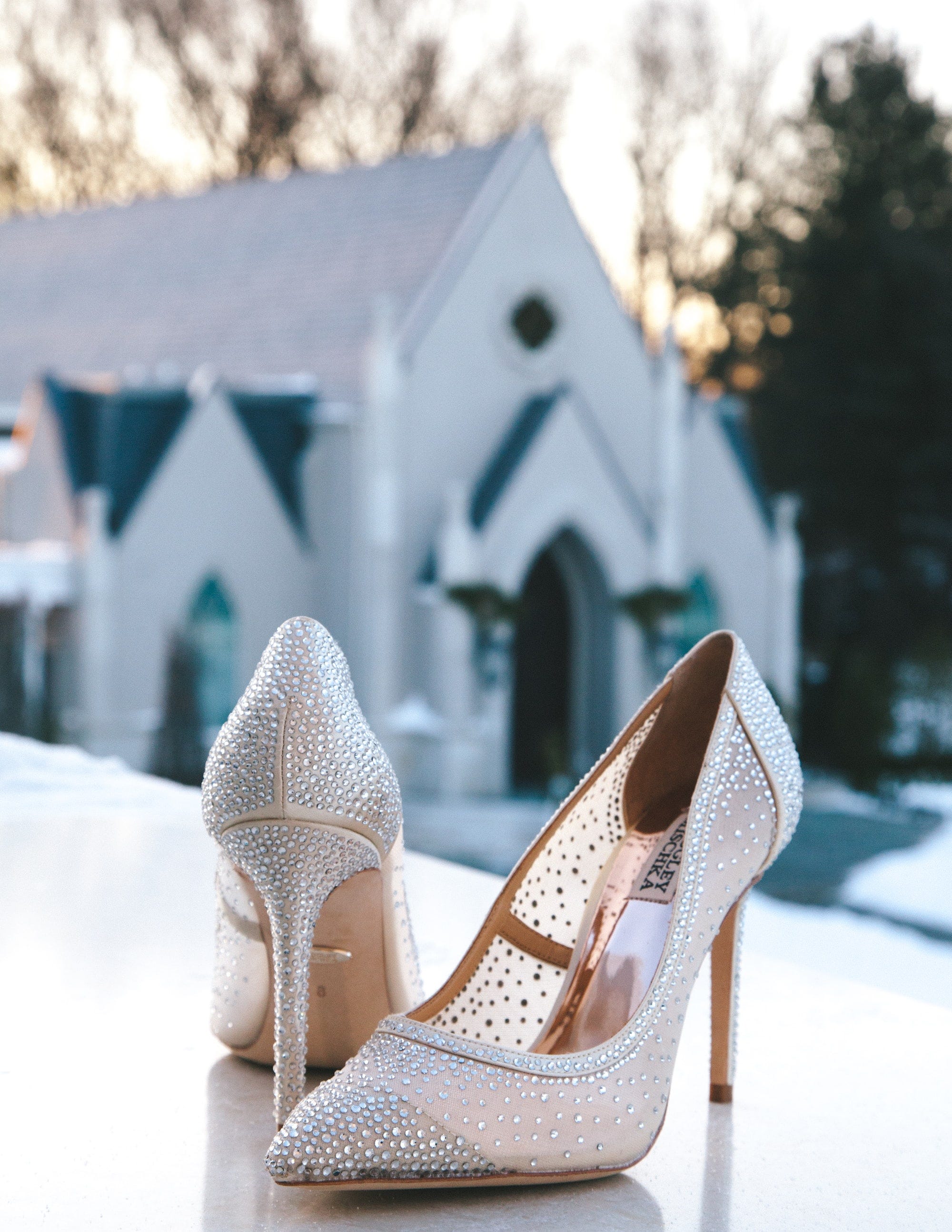 A pair of heels with embroidery