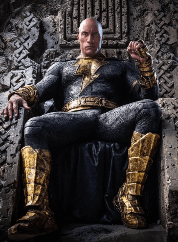 Black Adam sitting on the throne in Kahndaq