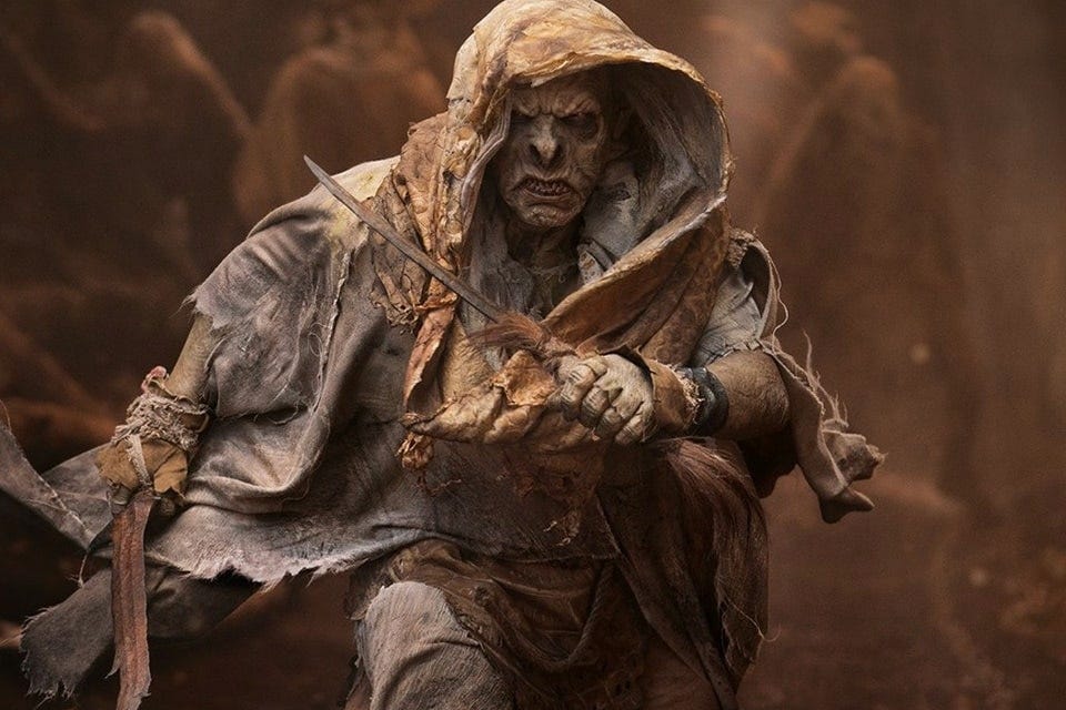 An orc in The Lord of the Rings: The Rings of Power