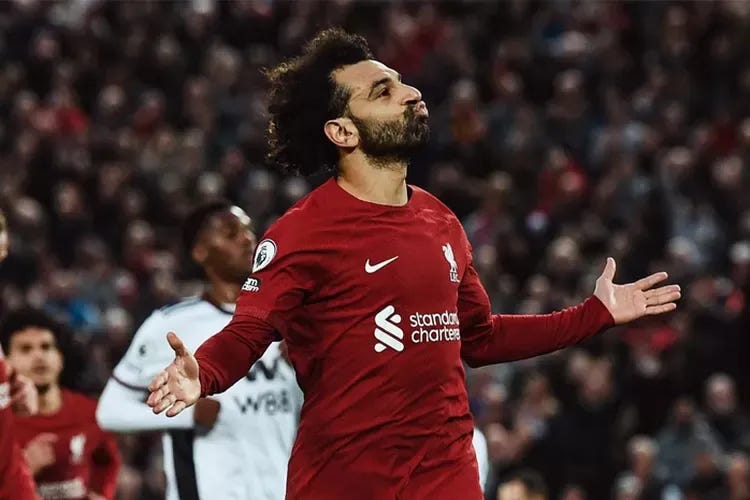 Mo Salah celebrates