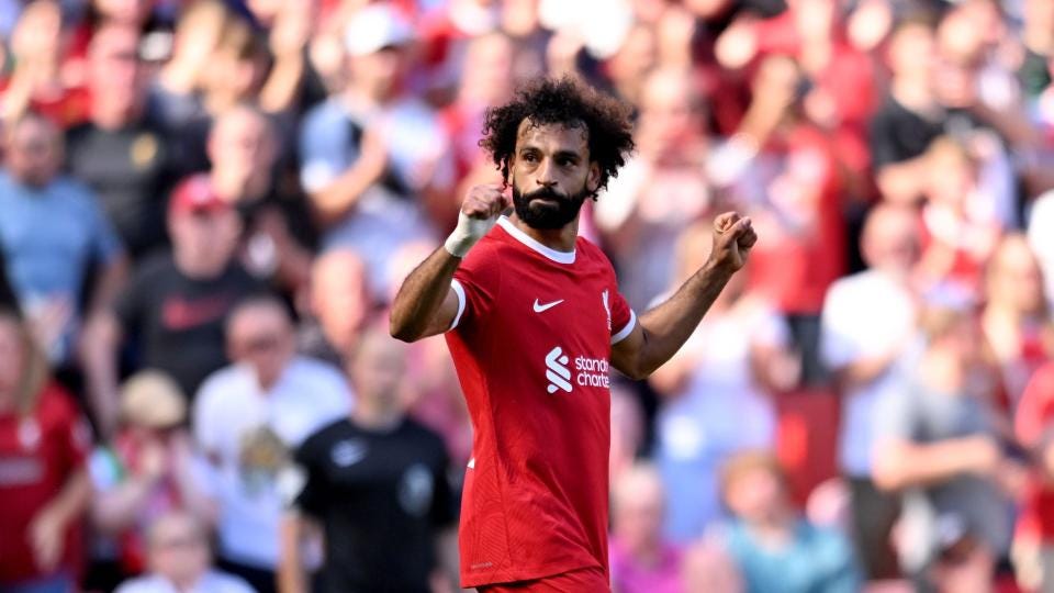 Salah celebrating