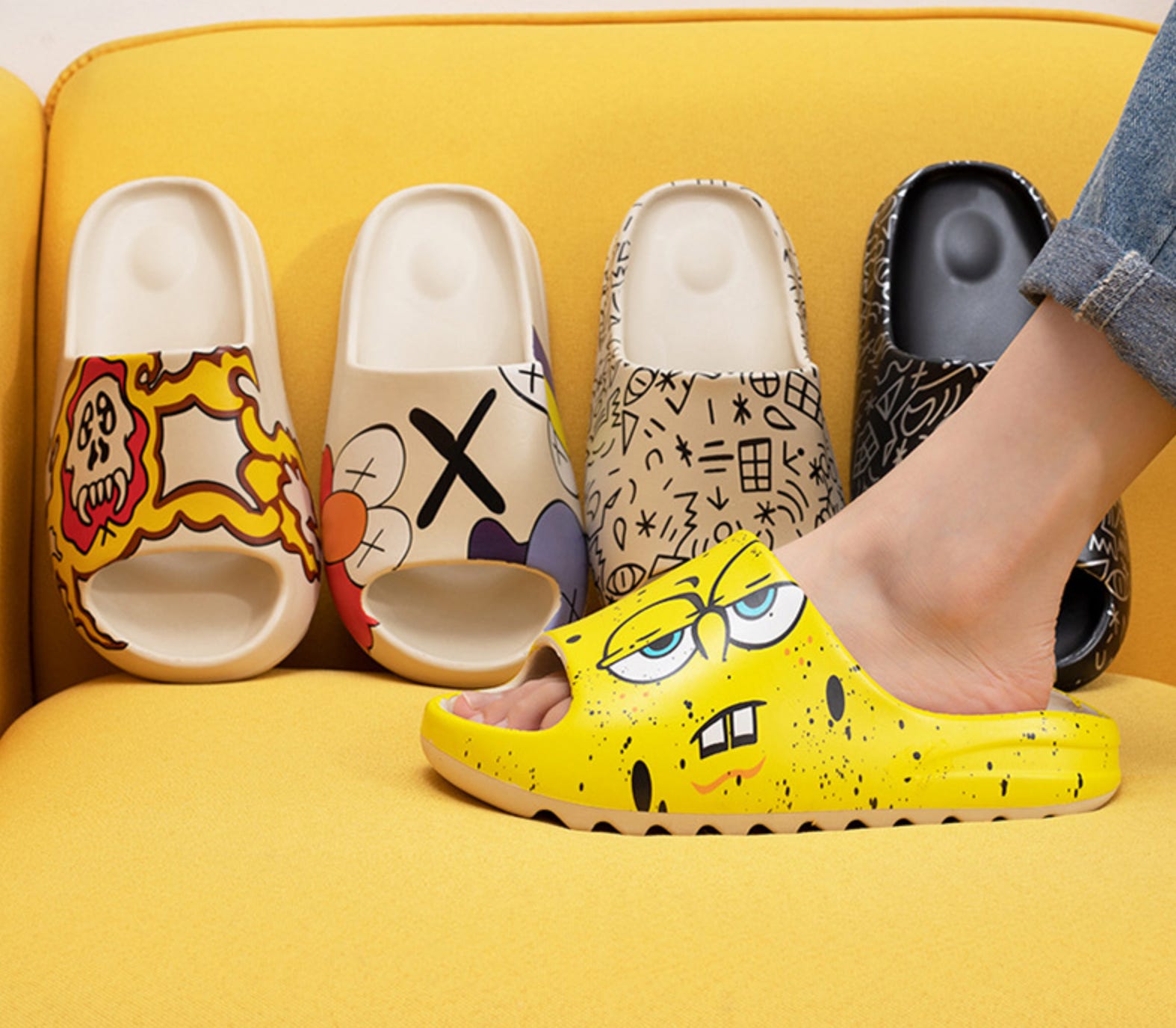 Spongebob Yeezy Slides