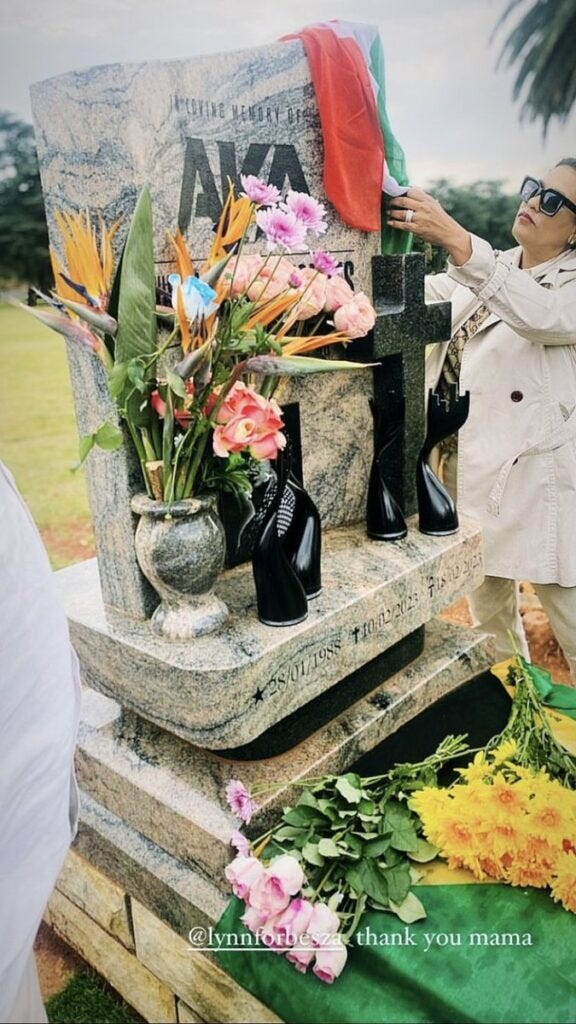 AKA's family visited his grave with the awards