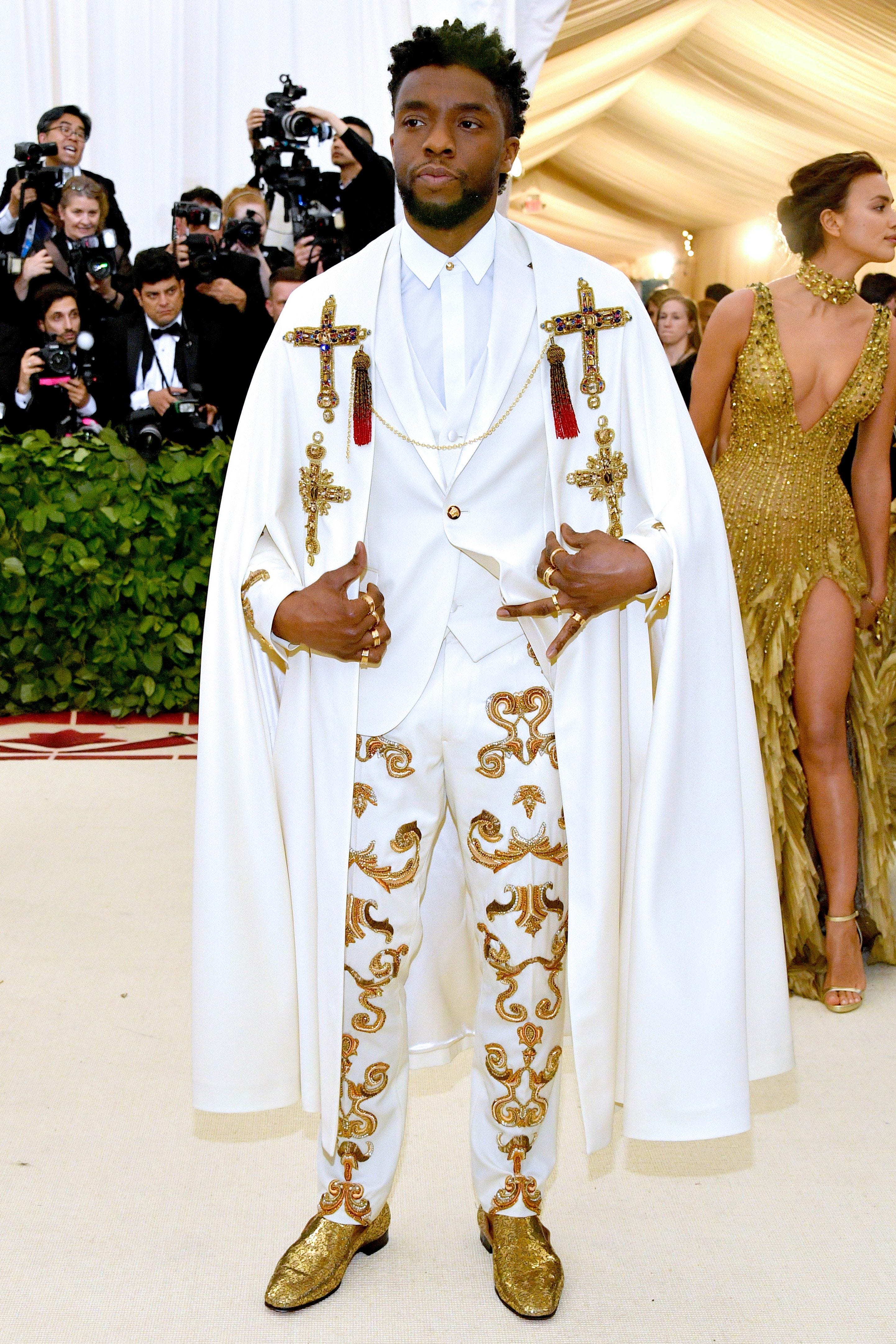 The late and great Chadwick Boseman at the MET Gala 2018