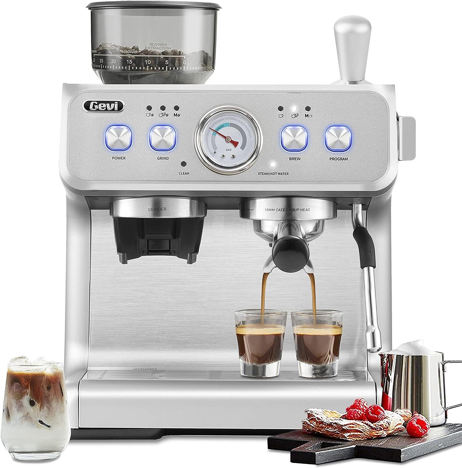 The Gevi Noiseless Espresso Machine and Coffee Maker