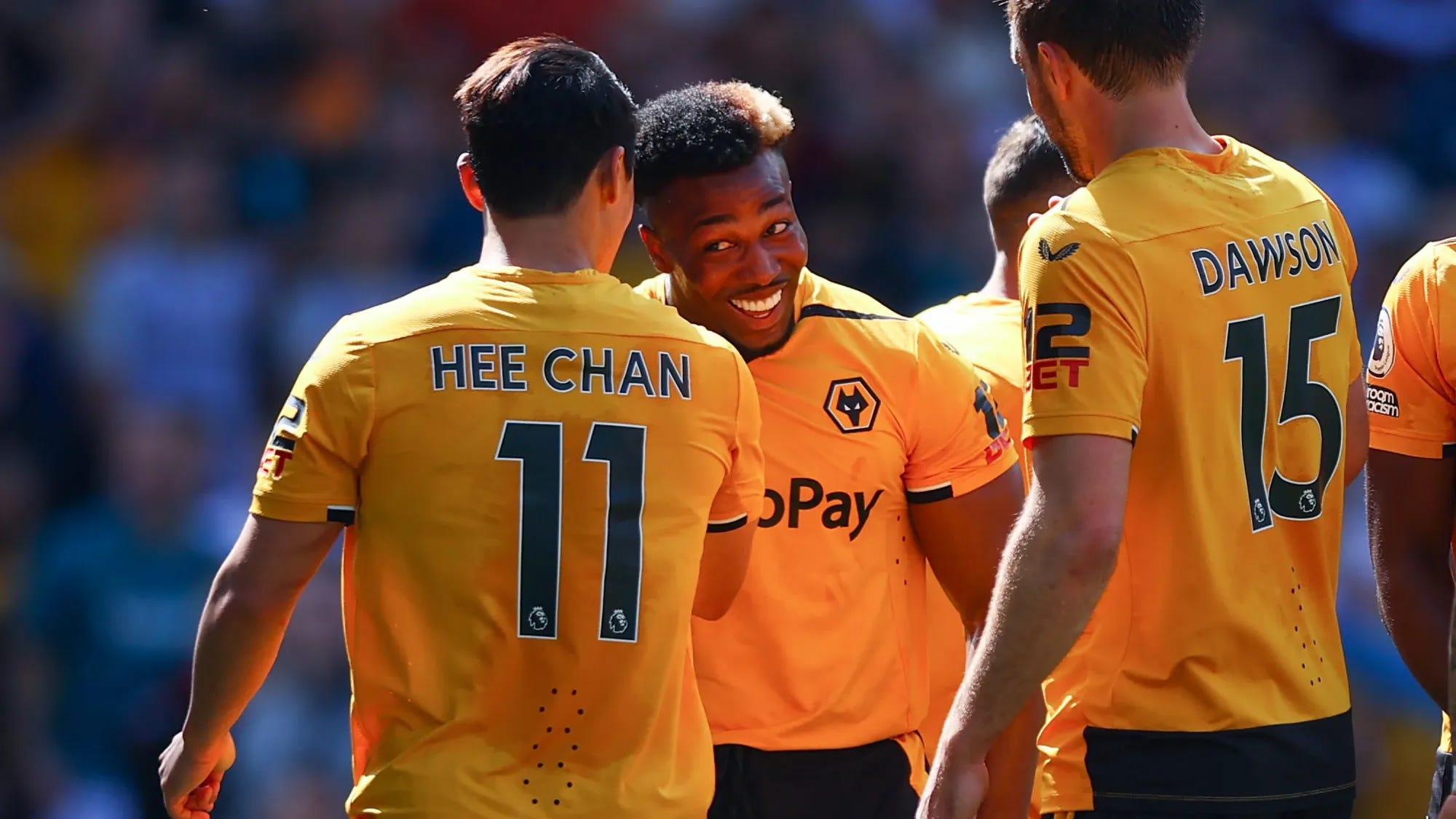 Wolves players celebrating