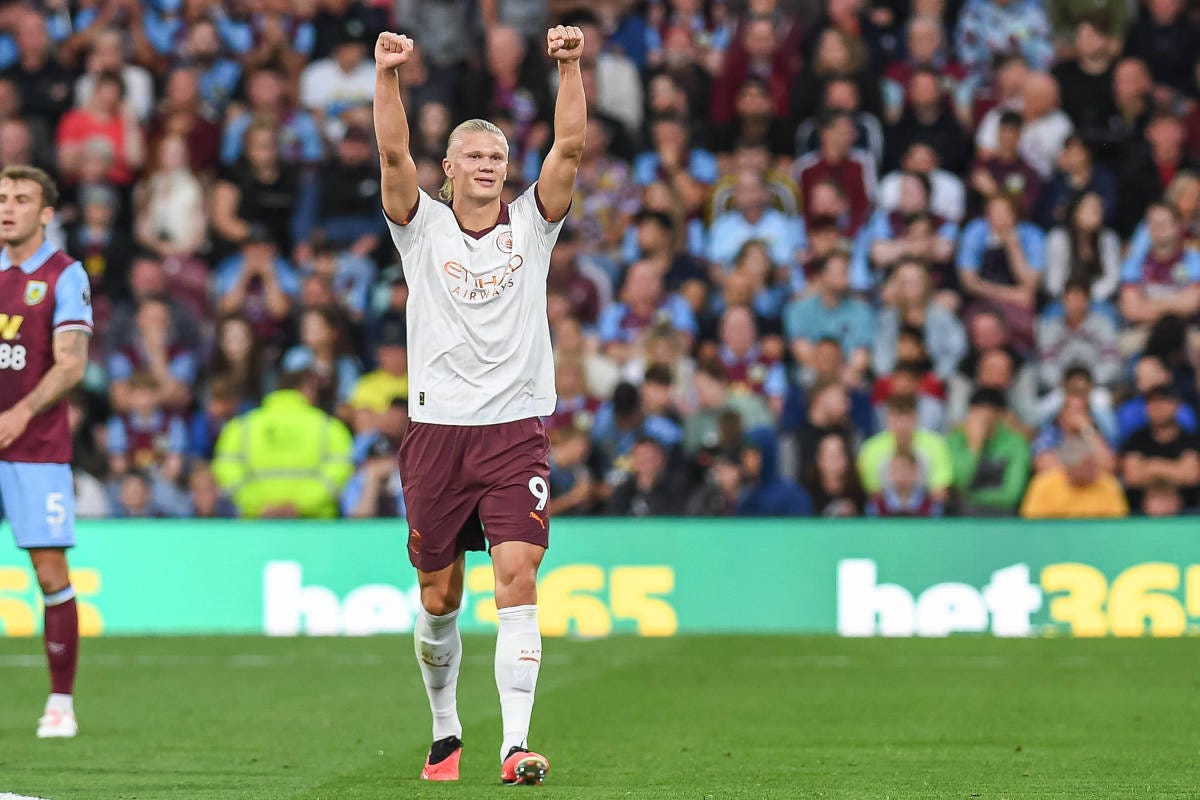 Erling Haaland scores brace for Man City