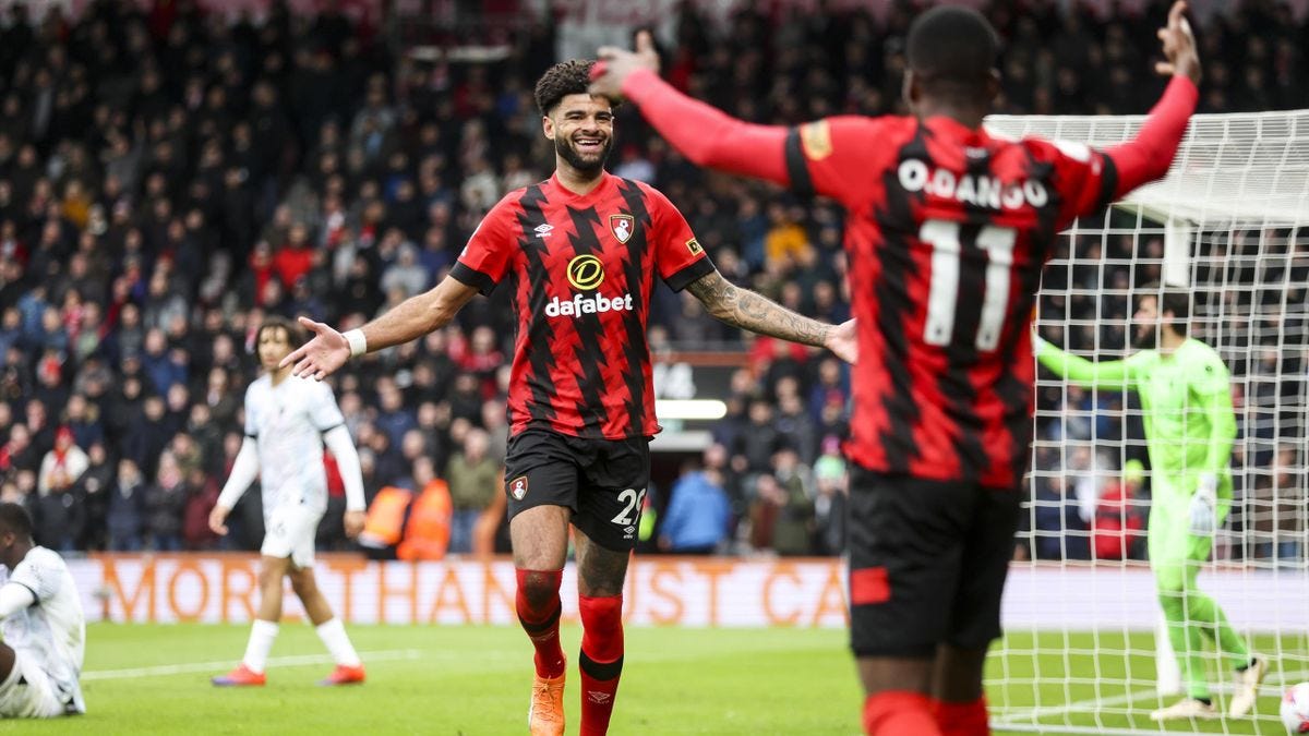 Bournemouth's Philip Billing celebrating his goal against Liverpool