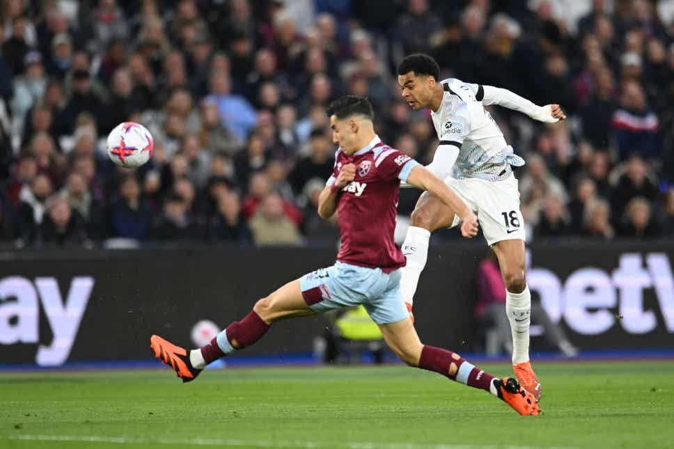 Liverpool's Cody Gakpo scoring his goal in their match against West Ham