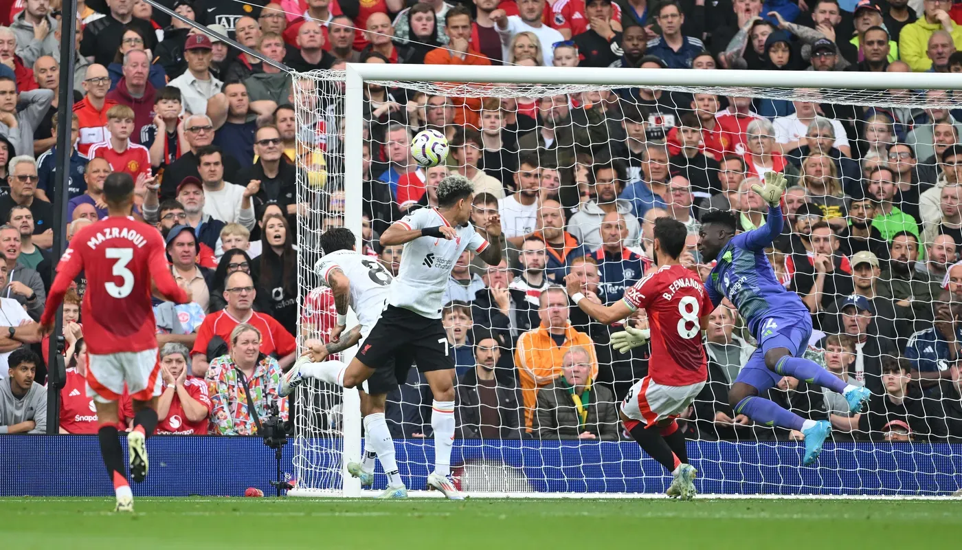 Luis Diaz scored an impressive brace for Liverpool | Premier League 2024/25 Matchday 3 Recap: Haaland Hat-Trick Plus Unmissable Drama as Liverpool beat Man United | Mania Sports