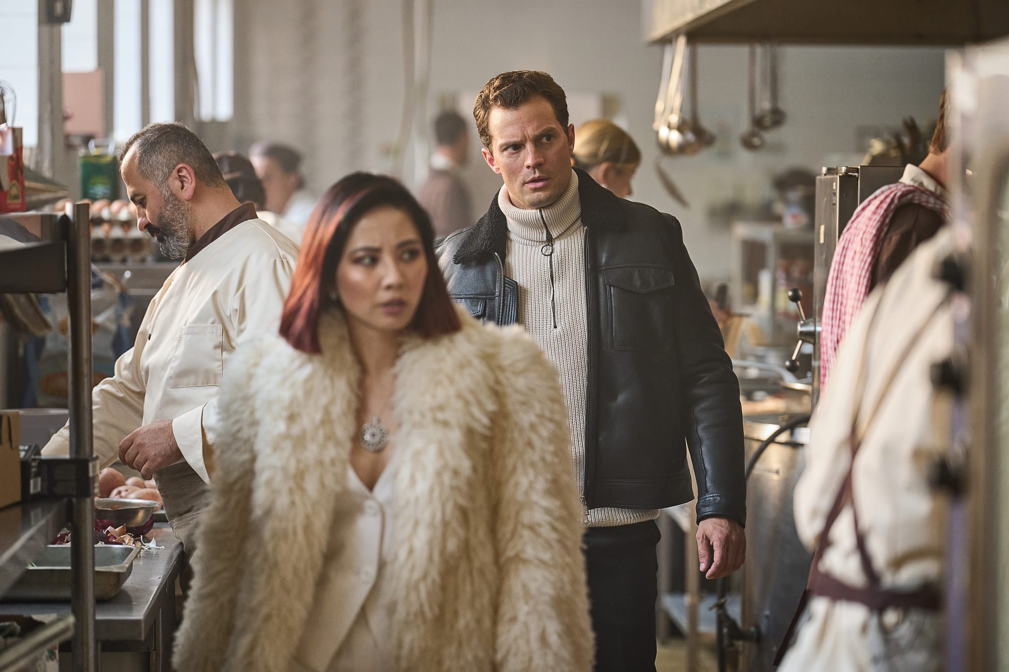 Jamie Dornan, who plays 'Parker', finds himself stuck in a too-predictable role | Heart of Stone Review – Gal Gadot's Action-Packed Spy Thriller Struggles to Leave a Lasting Impression | Jamie Dornan in Heart of Stone Character Review | Mania Movies