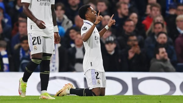 Rodrygo celebrating