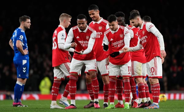 Arsenal players celebrating