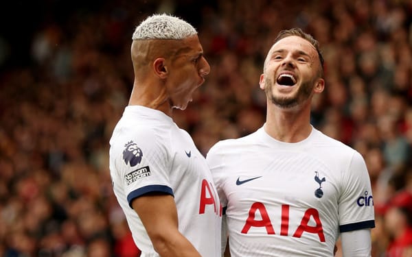 Maddison and Kulusevski celebrating