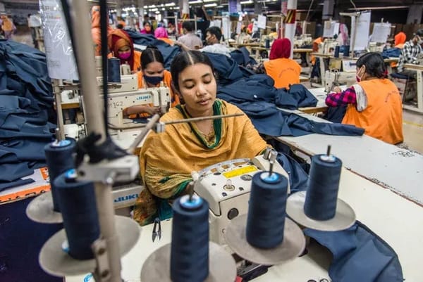 Workers in a Bangladeshi textile factory