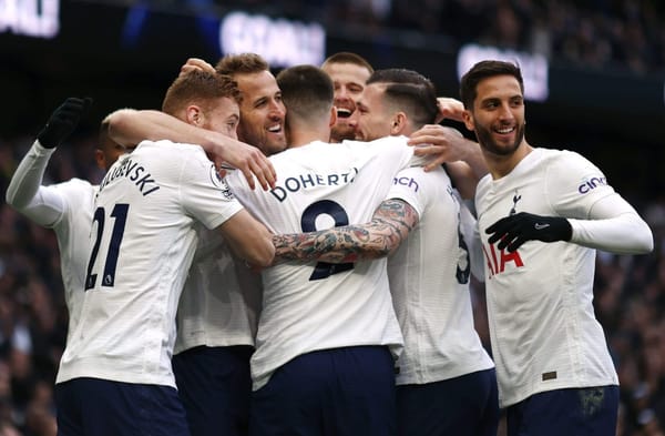 Spurs players celebrating