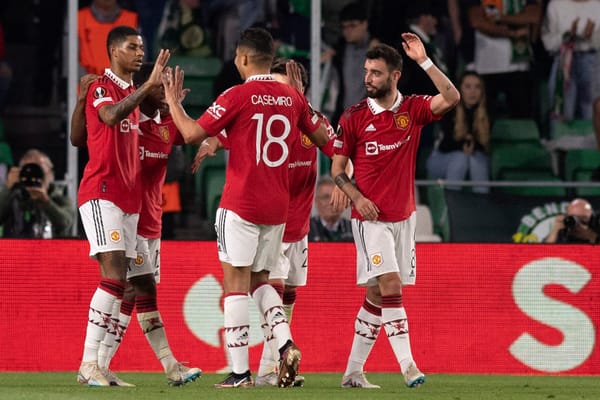 Man Utd players celebrating