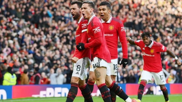 Man Utd players celebrating