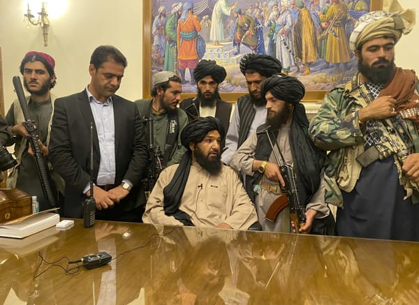 Taliban officials at the seat of power in Kabul