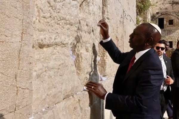 Kenya's President William Ruto visiting Jerusalem's western wall