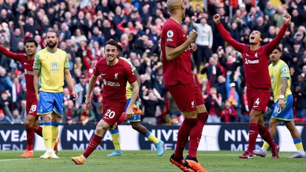 Liverpool players celebrate