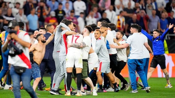 Sevilla players celebrating