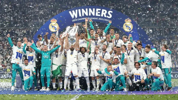 Real Madrid players celebrating after winning the UCL 23-24 Title | Bayern v BVB | UCL Final 2023-2024