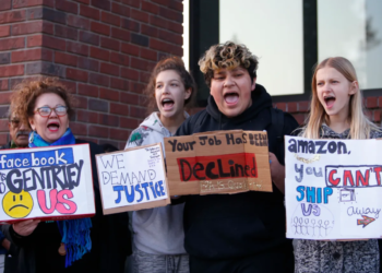 East Palo Alto residents protesting against gentrification by tech companies in Silicon Valley